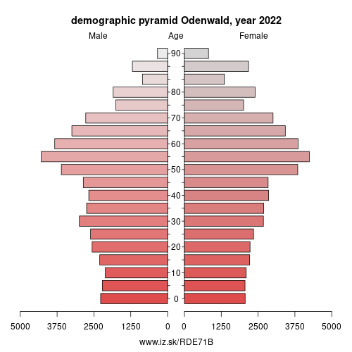 demographic pyramid DE71B Odenwald