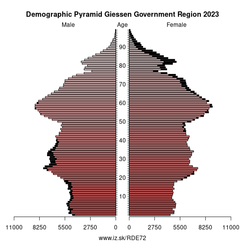 demographic pyramid DE72 Giessen Government Region