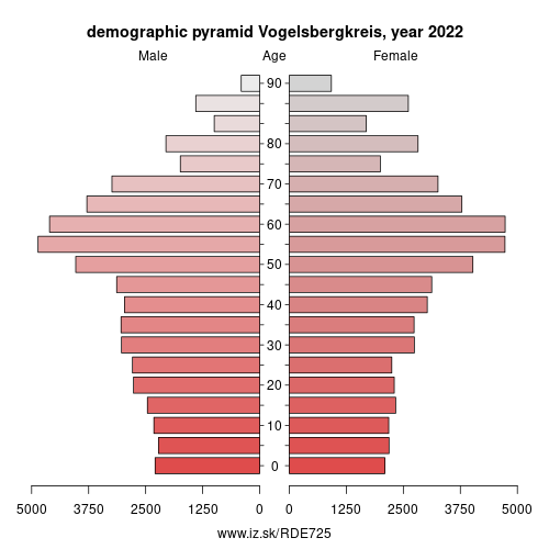 demographic pyramid DE725 Vogelsbergkreis