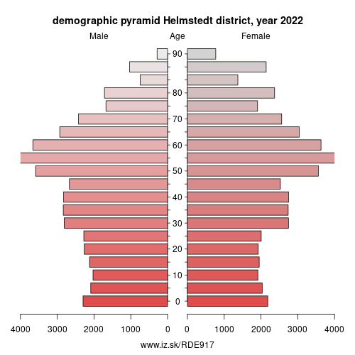 demographic pyramid DE917 Helmstedt district