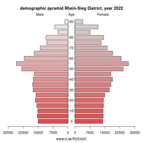 population pyramid of DEA2C Rhein-Sieg District
