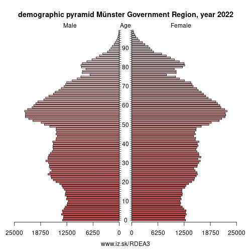 demographic pyramid DEA3 Münster Government Region