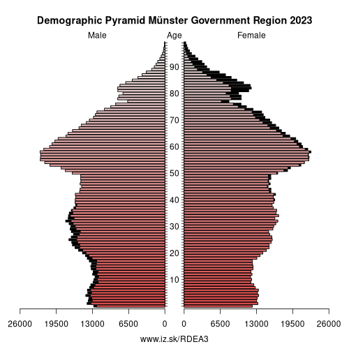 demographic pyramid DEA3 Münster Government Region