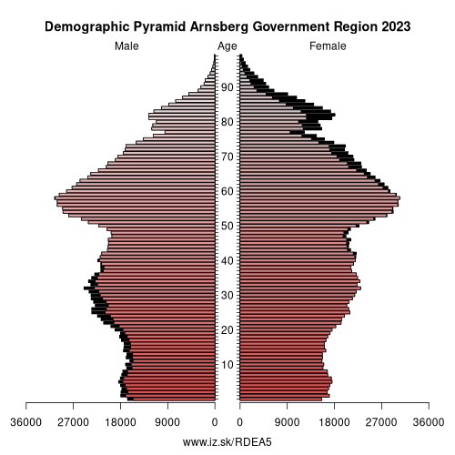 demographic pyramid DEA5 Arnsberg Government Region