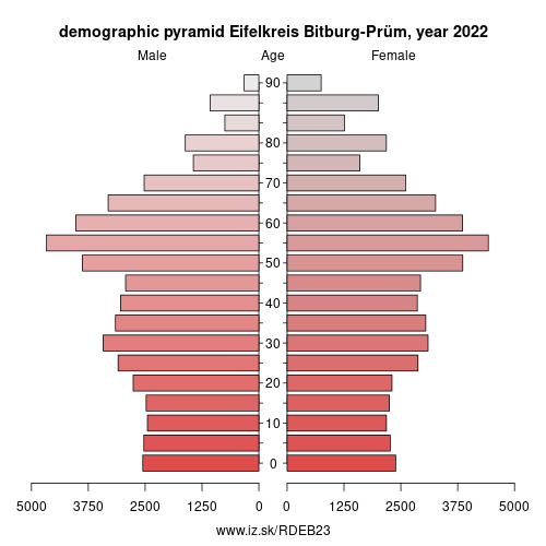 demographic pyramid DEB23 Eifelkreis Bitburg-Prüm