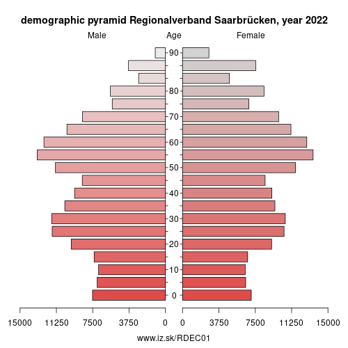 demographic pyramid DEC01 Regionalverband Saarbrücken