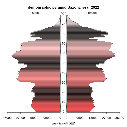 demographic pyramid DED Saxony
