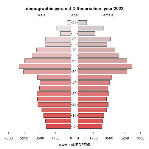 demographic pyramid DEF05 Dithmarschen