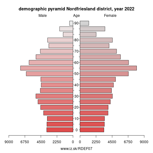 demographic pyramid DEF07 Nordfriesland district