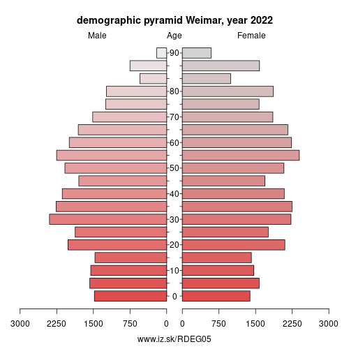 population pyramid of DEG05 Weimar