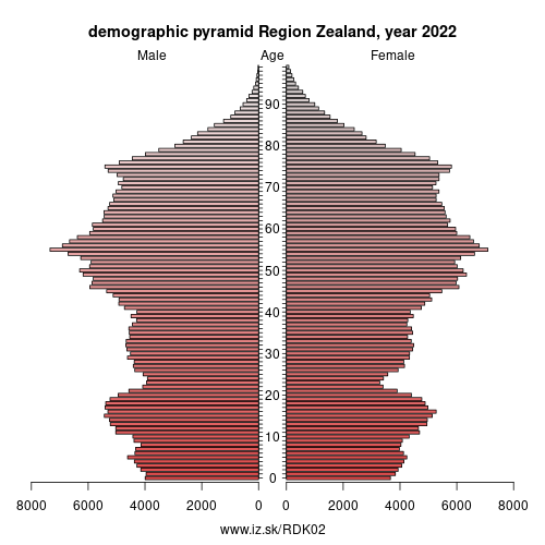demographic pyramid DK02 Region Zealand