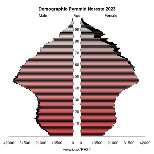 demographic pyramid ES2 Noreste