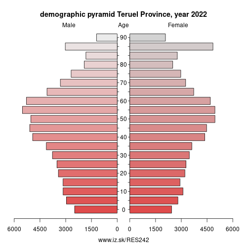 demographic pyramid ES242 Teruel Province