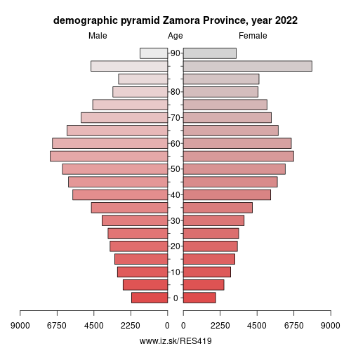 demographic pyramid ES419 Zamora Province