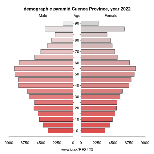 demographic pyramid ES423 Cuenca Province