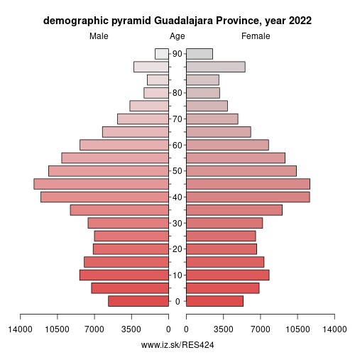 demographic pyramid ES424 Guadalajara Province