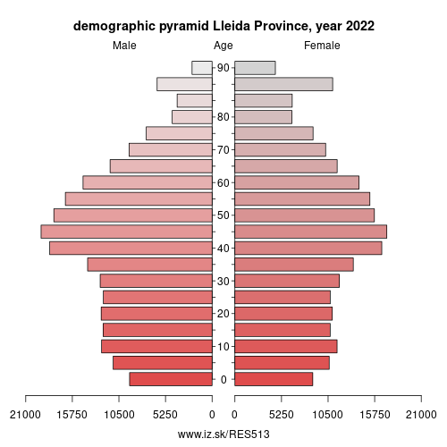 demographic pyramid ES513 Lleida Province