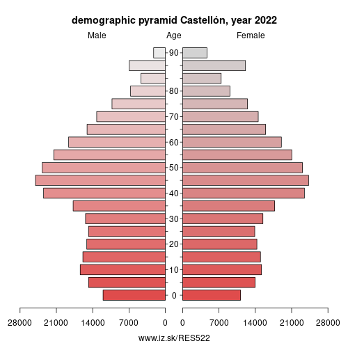 demographic pyramid ES522 Castellón