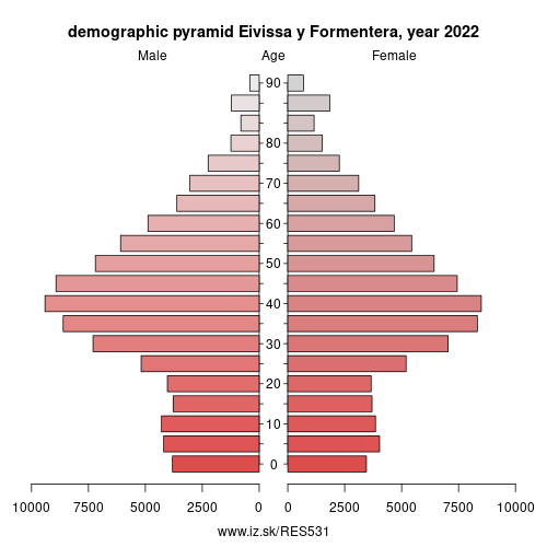 demographic pyramid ES531 Eivissa y Formentera