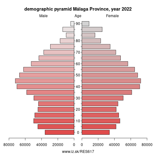 demographic pyramid ES617 Málaga Province
