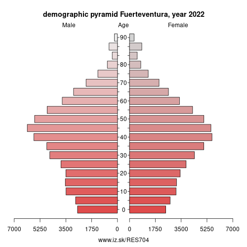 demographic pyramid ES704 Fuerteventura