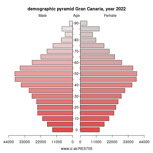 demographic pyramid ES705 Gran Canaria