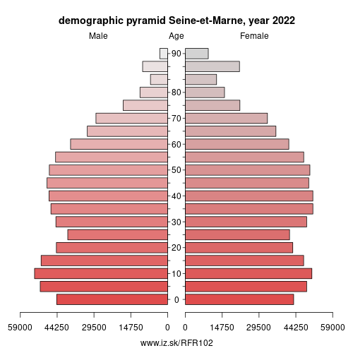 demographic pyramid FR102 Seine-et-Marne