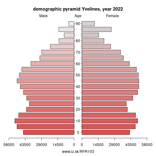 demographic pyramid FR103 Yvelines