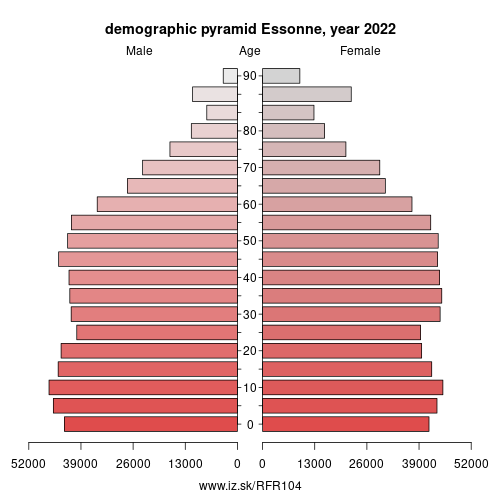 demographic pyramid FR104 Essonne