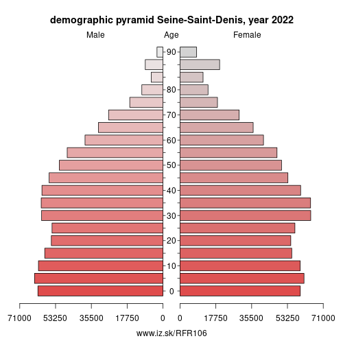 population pyramid of FR106 Seine-Saint-Denis