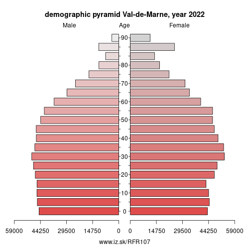 demographic pyramid FR107 Val-de-Marne