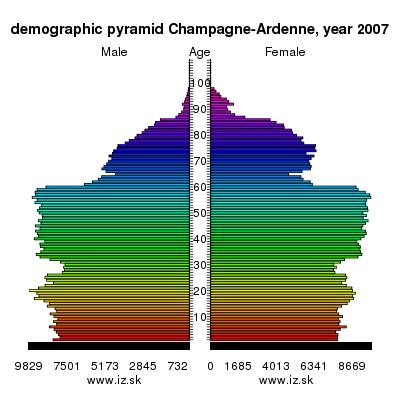 demographic pyramid Champagne-Ardenne,