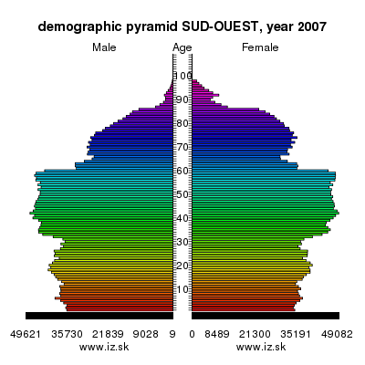 demographic pyramid SUD-OUEST,
