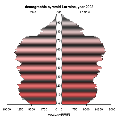 demographic pyramid FRF3 Lorraine