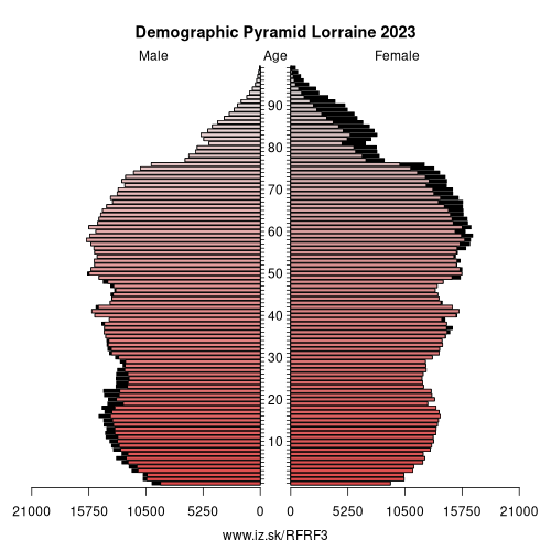 demographic pyramid FRF3 Lorraine