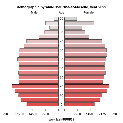 demographic pyramid FRF31 Meurthe-et-Moselle