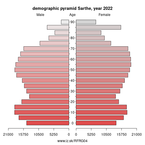 demographic pyramid FRG04 Sarthe