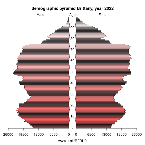 demographic pyramid FRH0 Brittany