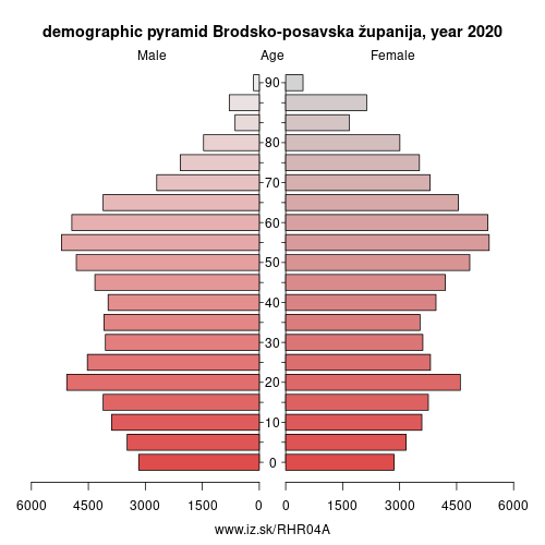 population pyramid of HR04A Brodsko-posavska županija