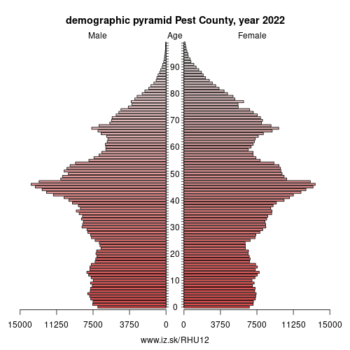 demographic pyramid HU12 Pest County