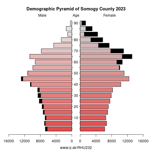 demographic pyramid HU232 Somogy County