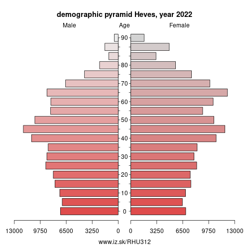 demographic pyramid HU312 Heves