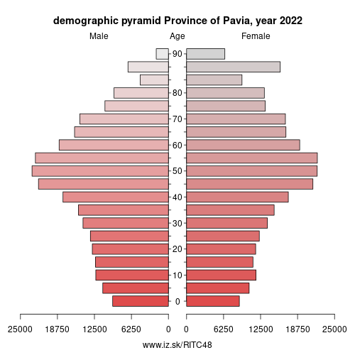 demographic pyramid ITC48 Province of Pavia