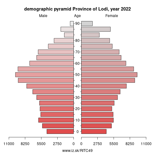 demographic pyramid ITC49 Province of Lodi