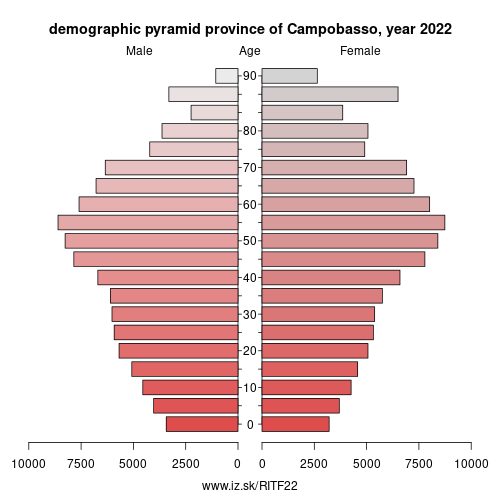 demographic pyramid ITF22 province of Campobasso