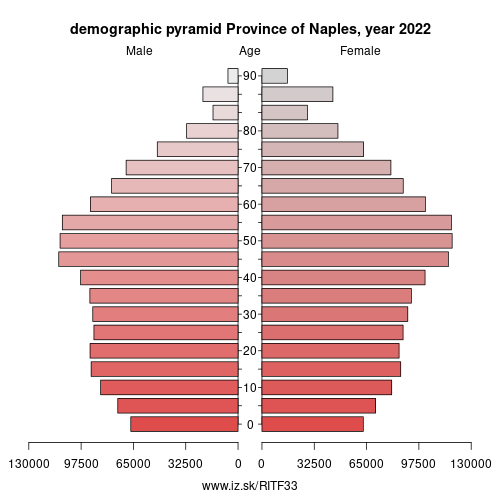demographic pyramid ITF33 Province of Naples