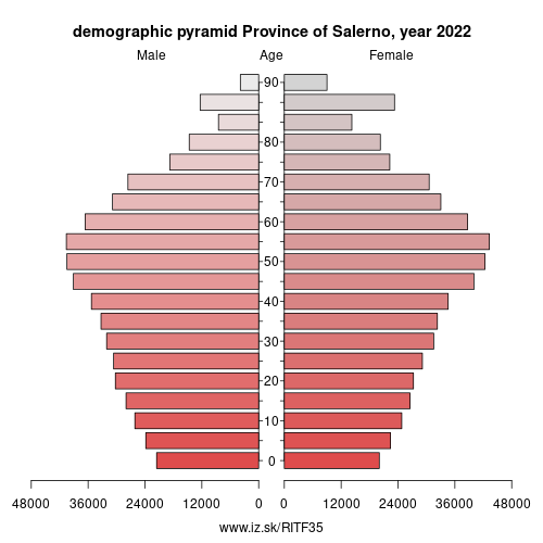 demographic pyramid ITF35 Province of Salerno