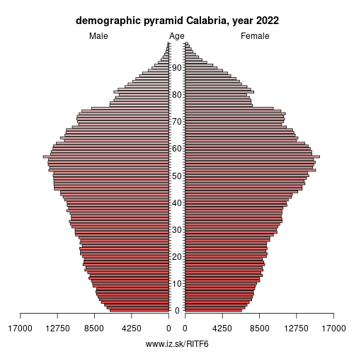 demographic pyramid ITF6 Calabria