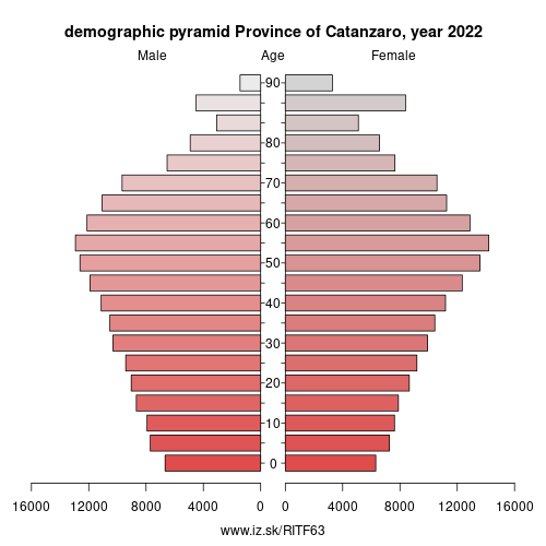 demographic pyramid ITF63 Province of Catanzaro