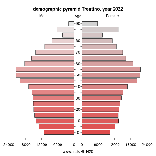 demographic pyramid ITH20 Trentino